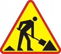 Znak drogowy roboty drogowe A-14 750, I gen.