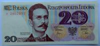 Banknot 20 zł 1982 seria A stan 1 UNC.