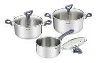 Набор кастрюль со стеклянной крышкой Tefal Daily Cook Steel индукция