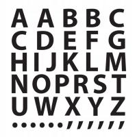 Litery Samoprzylepne - zestaw naklejek, czarne, 10 cm