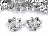 Guziki kwiatuszki cyrkonia 15 mm guzik ozdobne dekoracyjne kwiatek 10 szt