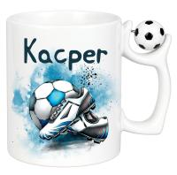 KUBEK z piłką w uchwycie prezent dla PIŁKARZA PIŁKA NOŻNA niebieska IMIĘ