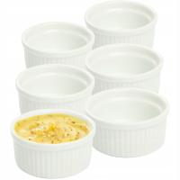 ZESTAW 6 SZTUK PORCELANOWA MISECZKA 8CM NACZYNIE DO SOSÓW DIPÓW KOKILKA