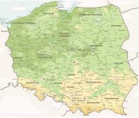 Mapa Polski - suchościeralna - 100x100 cm - wzór nr 1