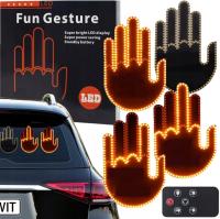 Ручной светодиодный автомобильный задний оконный жест Сирена средний палец пульт дистанционного управления