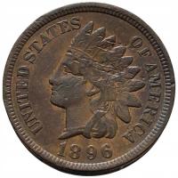 46038. USA - 1 cent - 1896r. (podgięta)