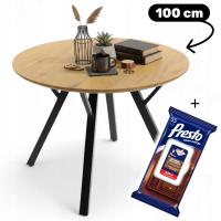 Круглый обеденный стол 100 см для гостиной кухни лофт промышленный современный