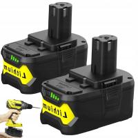 ZESTAW 2 AKUMULATORÓW RYOBI 18V 6AH Z SYSTEMEM ZABEZPIECZEŃ