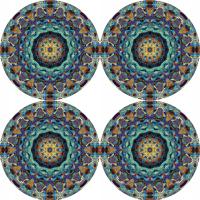 Zestaw 4 filcowych podkładek na stół, ławę - 4D - z nadrukiem - BARCELONA