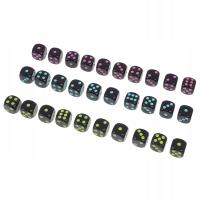 3 ZESTAWY PO 30 SZTUK AKRYLOWYCH KOSTEK DO GRY - PRAKTYCZNE KOSTKI Z ZAOKRĄGLONYMI ROGAMI - KOSTKI ROZRYWKOWE