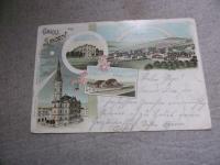 pocztówka GRUSS AUS SANDECK Lądek Zdrój 1895