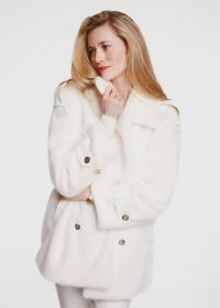 OCHNIK Krótkie futro damskie w kolorze ecru FUTDP-0043-12