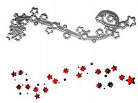 Wykrojnik wężyk z gwiazdek i śnieżynek _zakręcony_ *Boże Narodzenie*