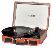 Gramofon Denver VPL-120 brązowy Przenośny w stylu retro do nagrywania na PC