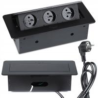 GNIAZDO CHOWANE W BLAT NABLATOWE POTRÓJNE GNIAZDKO LISTWA