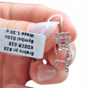 KOLCZYKI SREBRNE DLA DZIEWCZYNKI DZIECKA RODOWANE WISZĄCE SREBRO PRÓBY 925