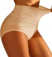 Majtki wyszczuplające brzuch, bielizna BAWEŁNIANA figi ŻAKARD beżowe S(36)