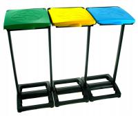 STOJAK KOSZ Stelaż na worki do Segregacji ŚMIECI Odpadów 3 STANOWISKA 120L