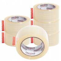 TAŚMA PAKOWA BEZBAWNA 48/100y Transparent Klejąca Mocna PAKOVA 6szt