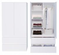 Шкаф 90 см гардеробная белый современный ящик