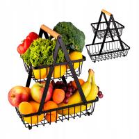 DWUPIĘTROWY STOJAK na OWOCE WARZYWA OZDOBNY KOSZ POJEMNIK ORGANIZER PATERA