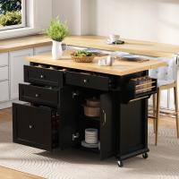 Wózek kuchenny ze składanym blatem&podzielona szuflada|Mobilna Wyspa Kuchenna