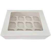 Упаковка для кексов 33X24X10 см коробка для 12 кексов с окном