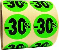 rabatówki naklejki kolorowe papierowe etykiety okrągłe zielone nadruki -30%
