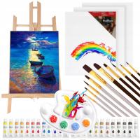 БОЛЬШОЙ НАБОР ДЛЯ РИСОВАНИЯ, ХУДОЖЕСТВЕННЫЙ НАБОР ДЛЯ ДЕТЕЙ, МОЛЬБЕРТ, ХОЛСТ