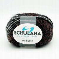 SCHULANA Marionet włóczka włoska wełniana kolor 101czarno brązowy