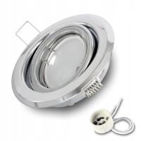 ZESTAW Oprawa halogen ruchoma CHROM + żarówka LED GU10 7W neutralna