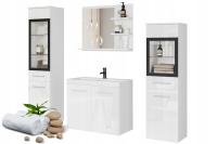 Шкаф для раковины, набор мебели для ванной комнаты, 60 зеркальных полок, белый глянец