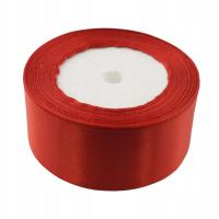 CZERWONA WSTĄŻKA satynowa TASIEMKA ślub wesele 40 mm rolka 23 metry