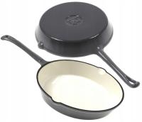 PATELNIA ŻELIWNA EMALIOWANA 21 cm szara KINGHoff Indukcja GAZ