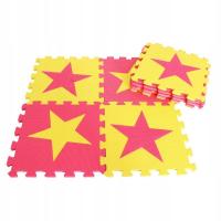 9pcs Soft Foam Puzzle Mat Floor Crawling Rugs children paly Star red yellow