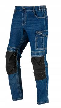 Spodnie robocze jeansowe męskie slim fit 280g niebieskie Lahti Pro L40550