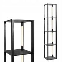 НАПОЛЬНАЯ ЛАМПА НАПОЛЬНАЯ ДЕРЕВЯННАЯ ПОЛКА КНИЖНЫЙ ШКАФ ЧЕРНЫЙ СВЕТОДИОДНЫЙ ЗАТЕМНЯЮЩИЙ ЛОФТ