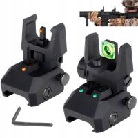 СКЛАДНОЙ ОПТОВОЛОКОННЫЙ ПРИЦЕЛ PICATINNY С ЗЕЛЕНОЙ И КРАСНОЙ ТОЧКОЙ