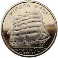 GILBERT ISLANDS - KIRIBATI 1 DOLLAR 2018 STATEK ŻAGLOWIEC - NIPOON MARU UNC