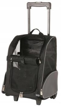 Torba na kółkach, transporter, plecak - 36×50×27 cm, nylonowa, czarna