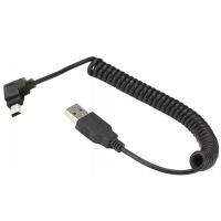 Угловой кабель USB - мини-USB спираль правый 1,5 м