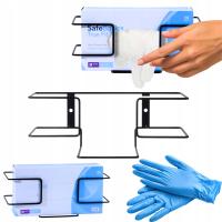 2x Metalowy uchwyt podajnik dozownik na rękawiczki jednorazowe chusteczki