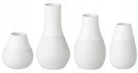 Zestaw 4 wazoników, białe, Porcelana, Raeder