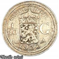 1/10 GULDEN 1930 INDIE HOLENDERSKIE