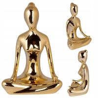 Золотая статуэтка керамическая декоративная медитация