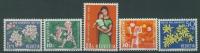 Szwajcaria Helvetia nr 758/762 ** Pro Juventute dzieci flora kwiaty rodzina
