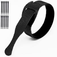 10x Rzepy opaski czarne do wędki 20cm x 1,2cm