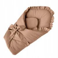 Otulacz Rożek becik z FALBANĄ i wiązaniem