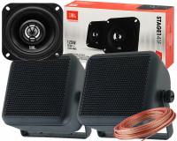 JBL Stage1 41F głośniki samochodowe 100 mm / 10 cm 125 W na podszybie przód + Kabel głośnikowy Cabletech kab0356 0 x 0,75 mm² 1 m
