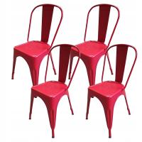 4 металлические стулья Paris Tolix красный